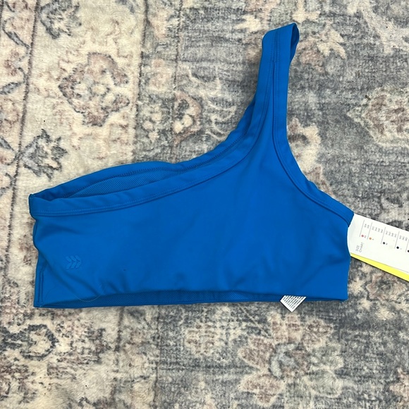 All In Motion Blue Asymmetrical sports bra size small. NWT! - Picture 2 of 7